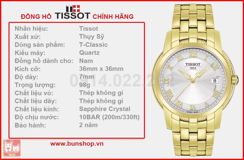bunshop.vn|tissot nam t031.410.33.033.00