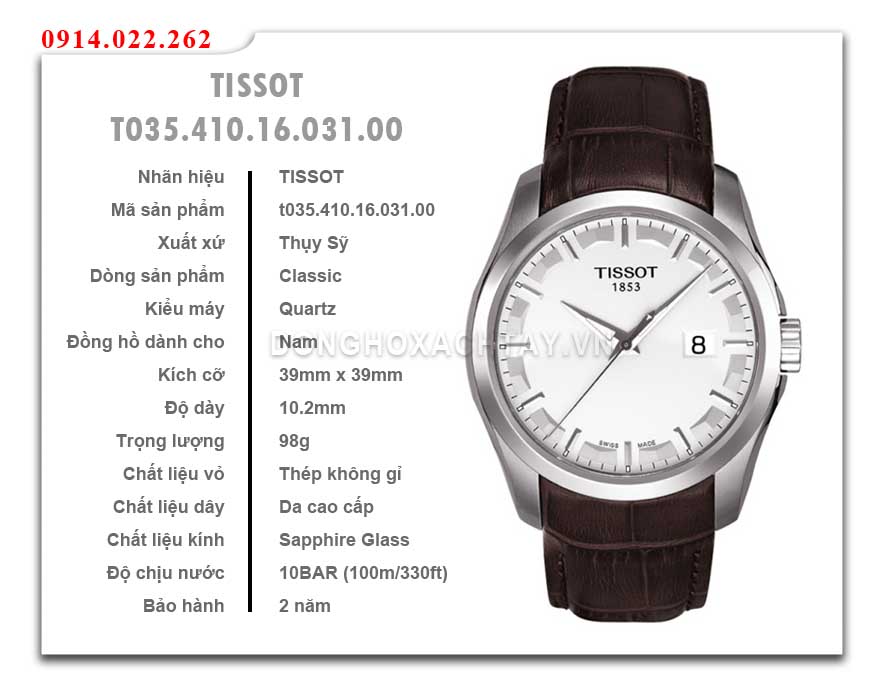 đồng hồ tissot t035.410.16.031.00