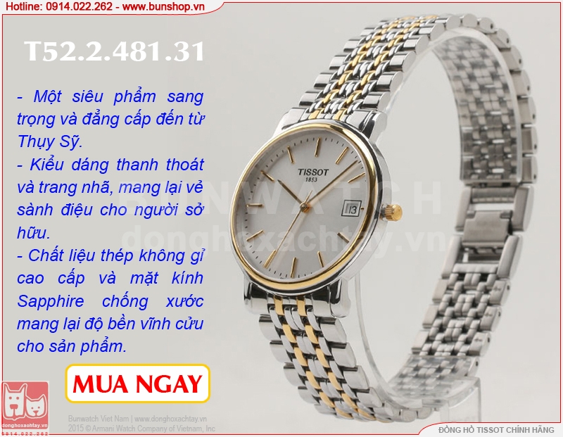 donghoxachtay.vn|đồng hồ chính hãng tissot t52.2.481.31