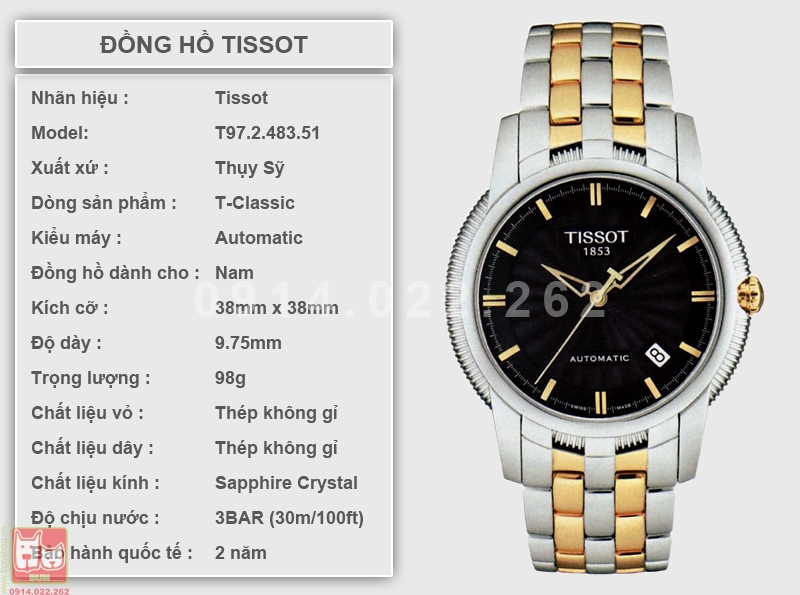 bunshop.vn|đồng hồ tissot chính hãng t97.2.483.51