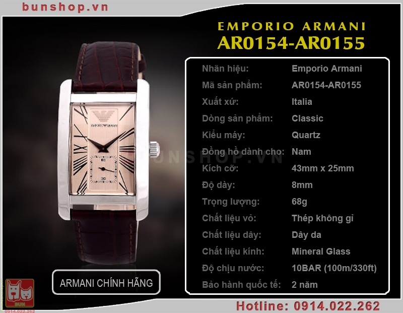 bunshop.vn|đồng hồ đôi armani ar0154 ar0155