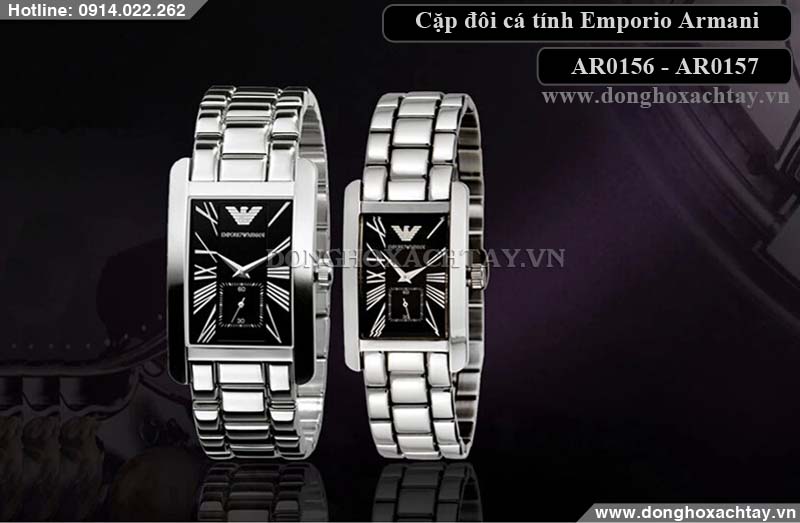 đồng hồ cặp đôi armani ar0156 ar0157