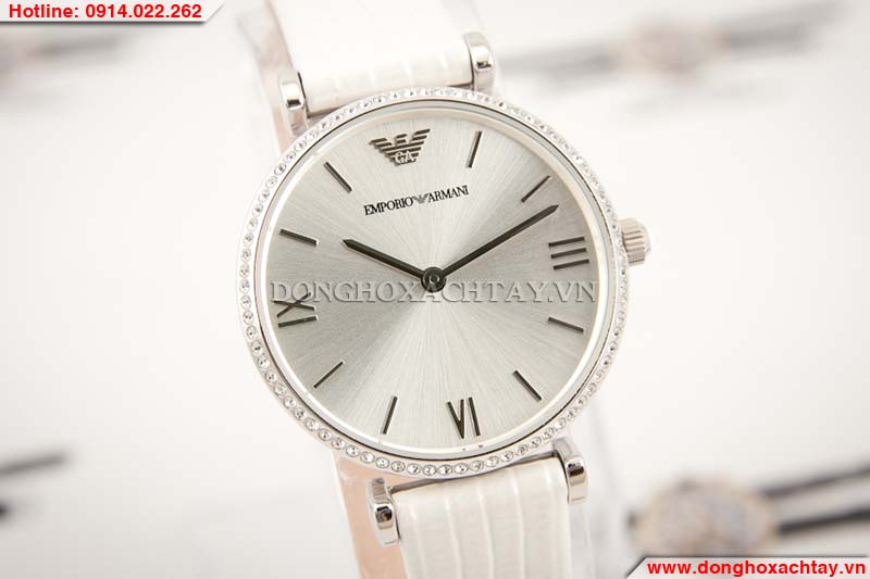 đồng hồ nữ dây da armani ar1680