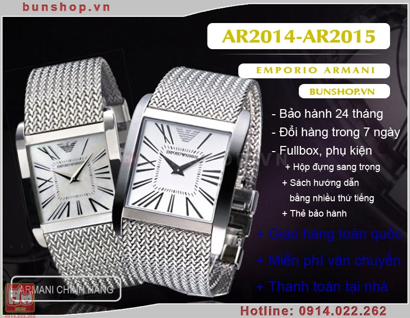 bunshop.vn|đồng hồ đôi armani ar2014 ar2015