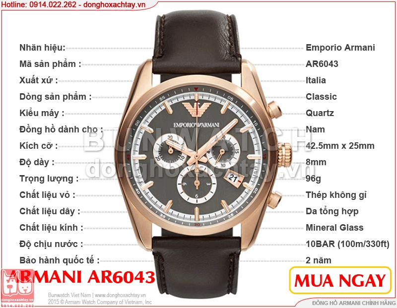 donghoxachtay.vn|đồng hồ armani ar6043 chính hãng