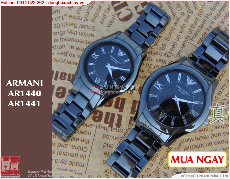 donghoxachtay.vn|đồng hồ đôi armani ar1440 ar1441