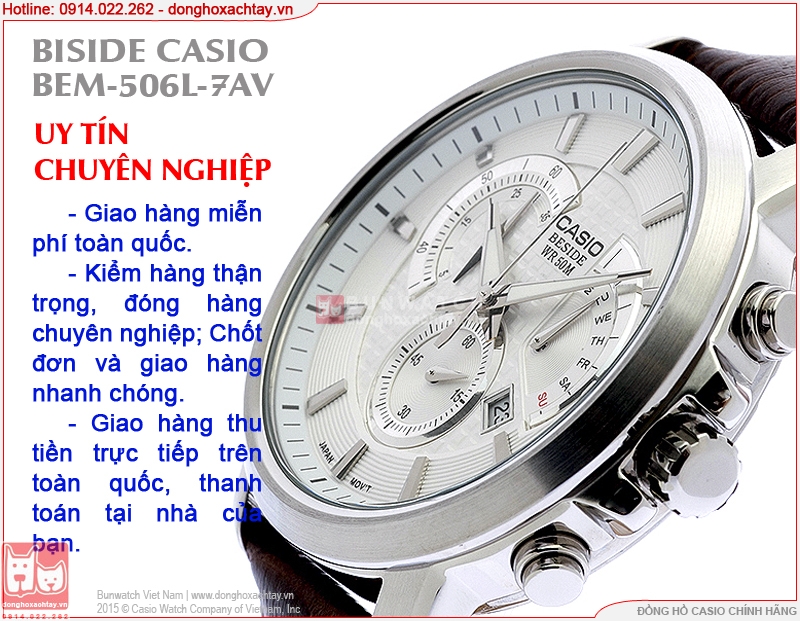 donghoxachtay.vn|đồng hồ casio chính hãng bem-506l-7av
