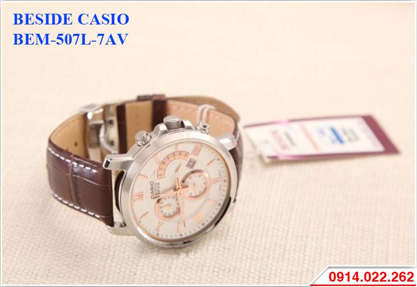 Đồng hồ dây da nam Casio BEM-507L-7AV