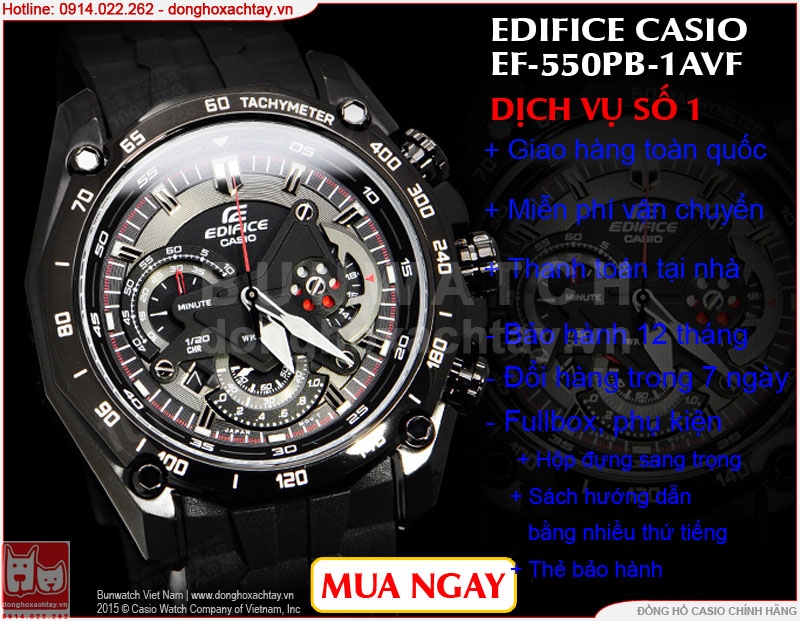 donghoxachtay.vn|đồng hồ casio nam ef-550pb-1av