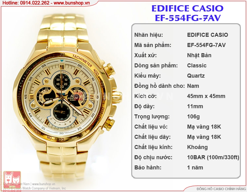 bunshop.vn|đồng hồ casio ef-554fg-7av