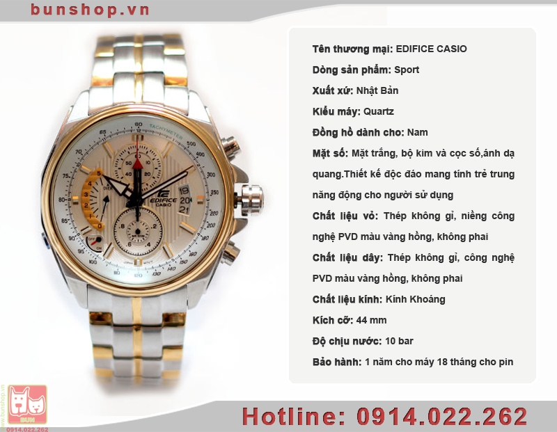 bunshop.vn|đồng hồ casio efr-501sg-7av