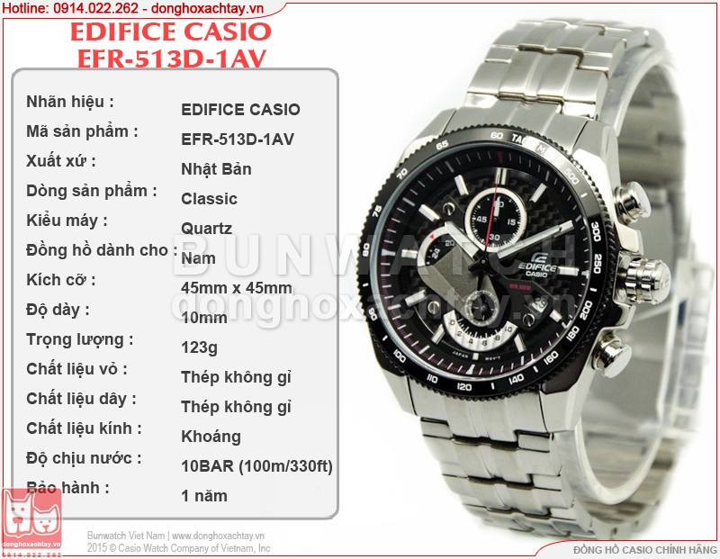 donghoxachtay.vn|đồng hồ casio efr-513d-1av
