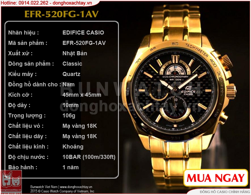 donghoxachtay.vn|đồng hồ casio efr-520fg-1av chính hãng