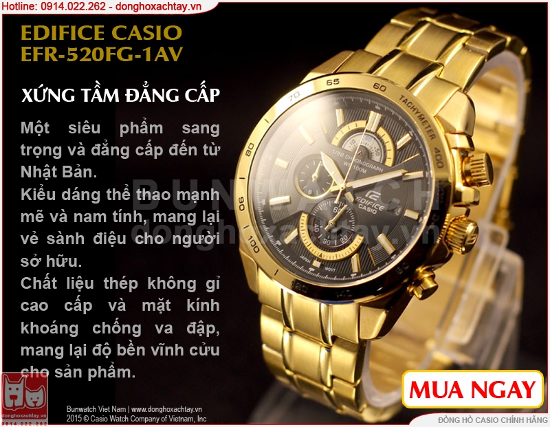 donghoxachtay.vn|đồng hồ chính hãng casio efr-520fg-1av