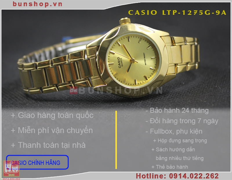 bunshop.vn|đồng hồ casio ltp-1275g-9a dành cho nữ