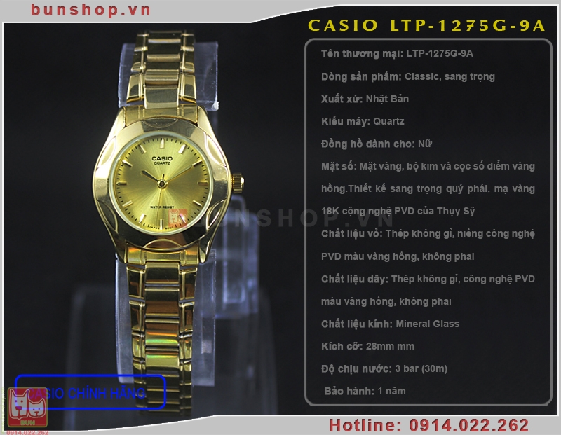 bunshop.vn|đồng hồ casio ltp-1275g-9av