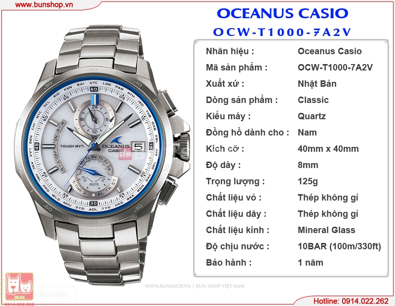 bunshop.vn|đồng hồ casio oceanus ocw-t1000-7a2v chính hãng