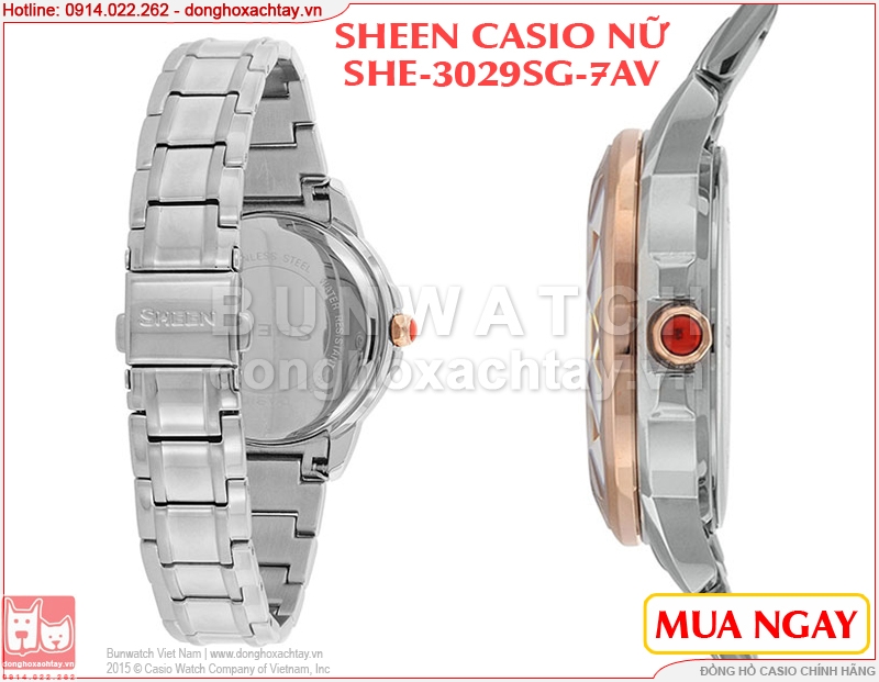 donghoxachtay.vn|đồng hồ casio chính hãng she-3029sg-7av