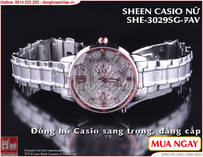 donghoxachtay.vn|đồng hồ nữ casio she-3029sg-7av