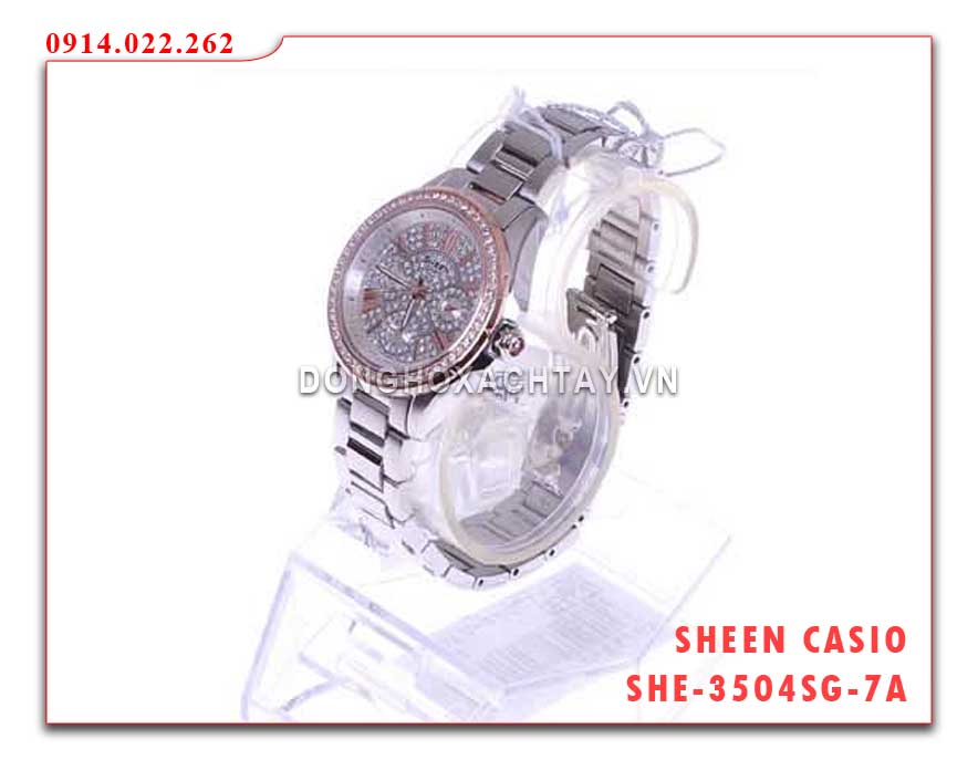 đồng hồ casio nữ she-3504sg-7av