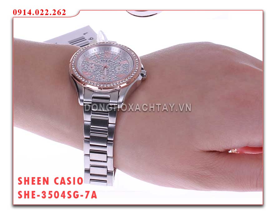 đồng hồ sheen casio she-3504sg-7av chính hãng