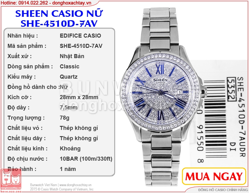 donghoxachtay.vn|đồng hồ casio chính hãng she-4510d-7av