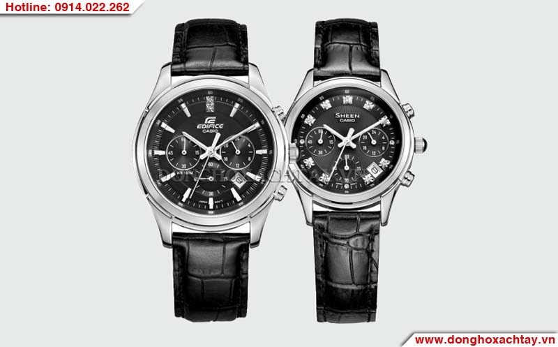 Đồng hồ cặp đôi Casio SHE-5023L-1AV EFR-517L-1AV