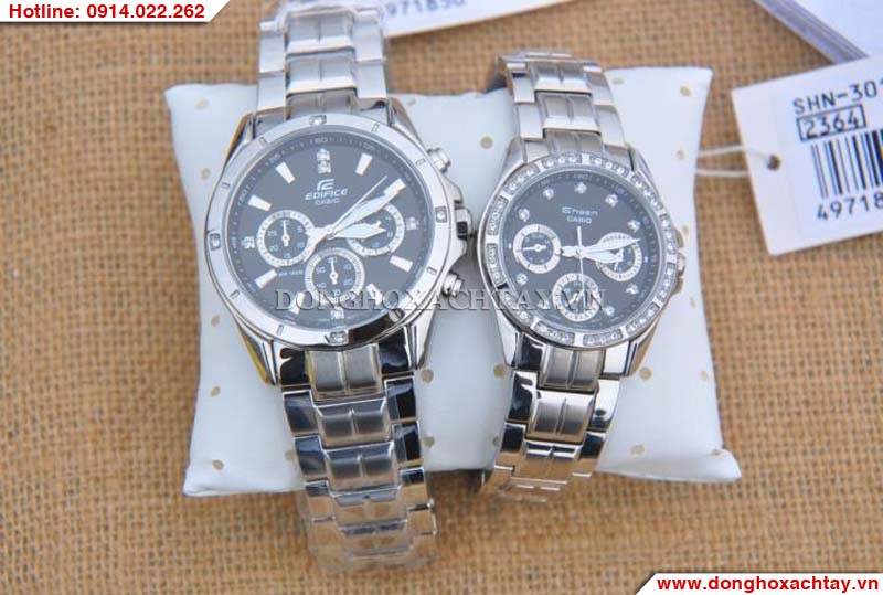Đồng hồ cặp đôi Casio EF-544D-1AV SHN-3013D-1AV