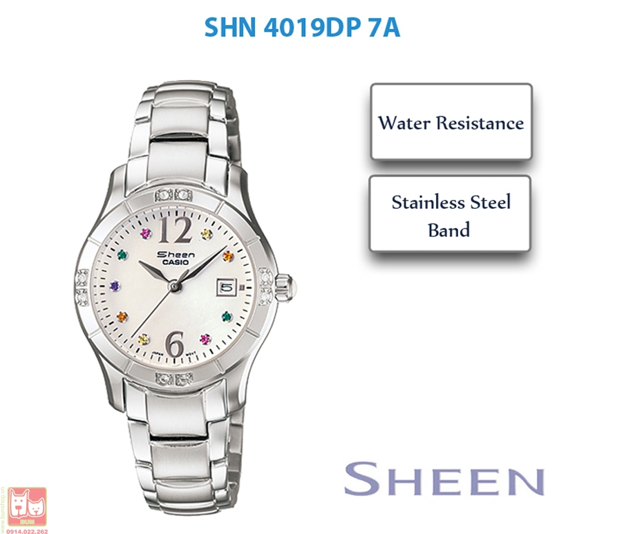 bunshop.vn| Đồng hồ casio nữ shn-4019dp-7av