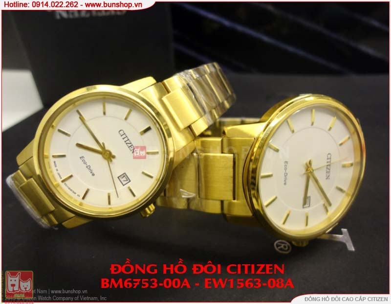 bunshop.vn|đồng hồ đôi citizen bm6753-00a ew1563-08a