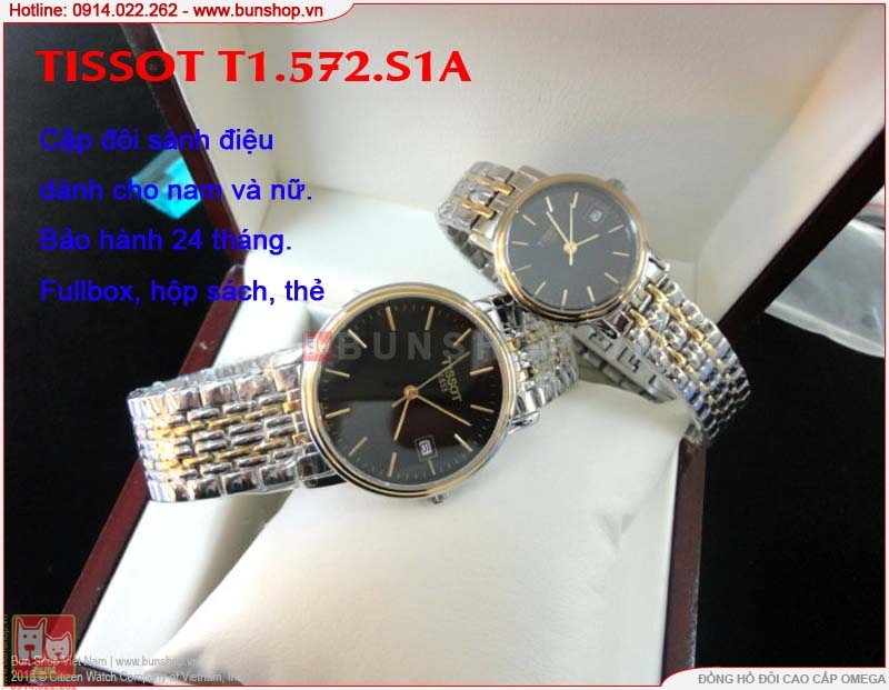 bunshop.vn|đồng hồ đôi tissot t1.572.s1a