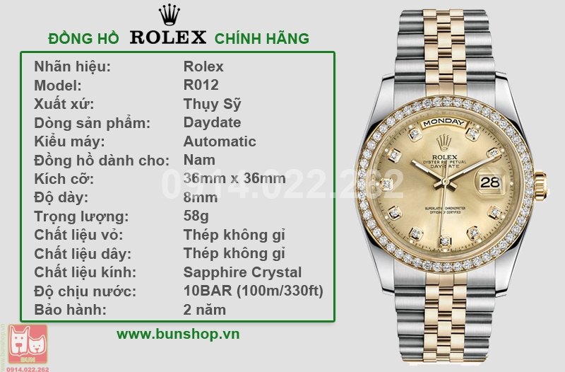 bunshop.vn|rolex daydate r012