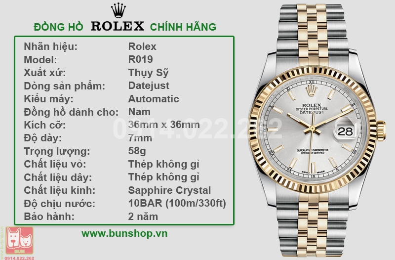bunshop.vn|rolex nam chính hãng r019
