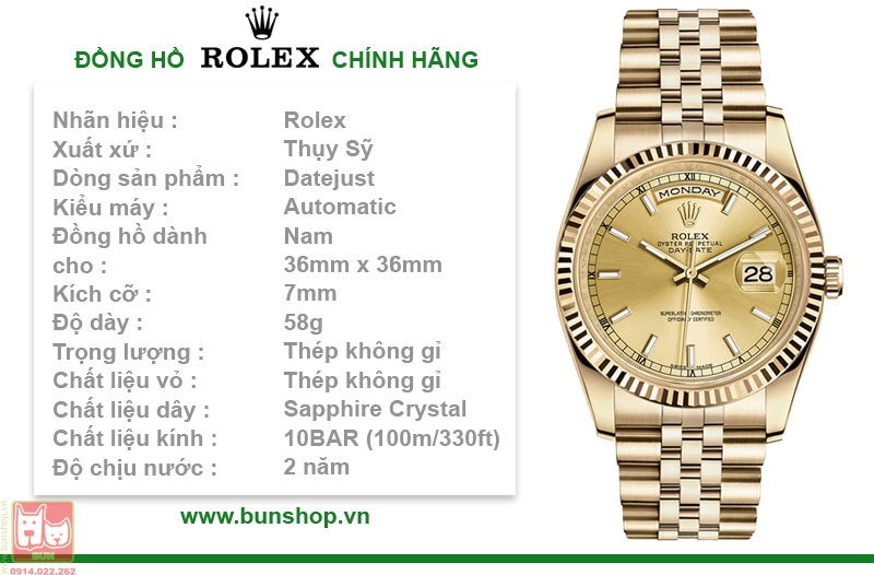 bunshop.vn|đồng hồ rolex datejust r022 automatic dành cho nam
