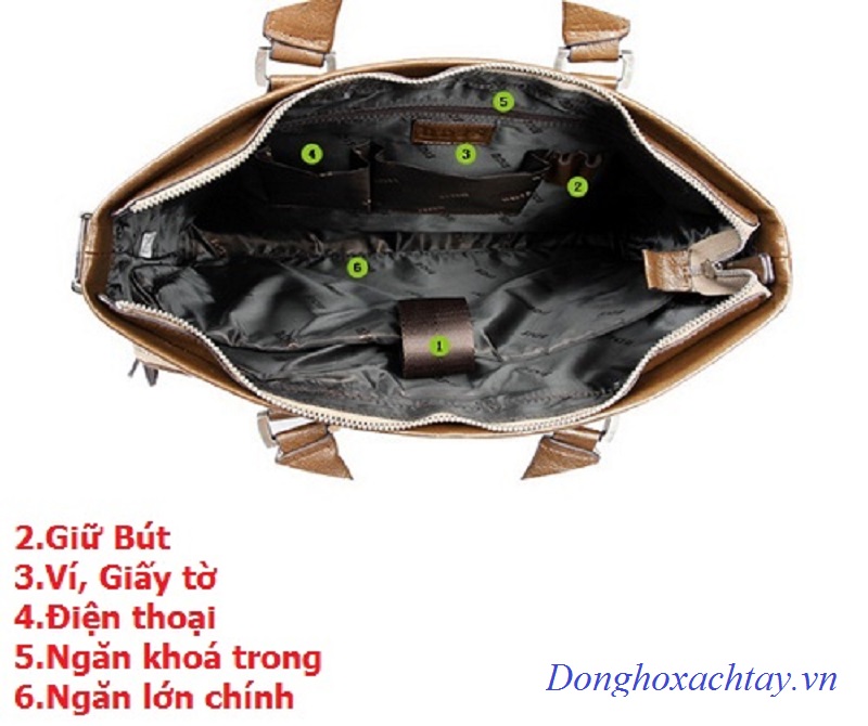 phía bên trong cặp da BDJS